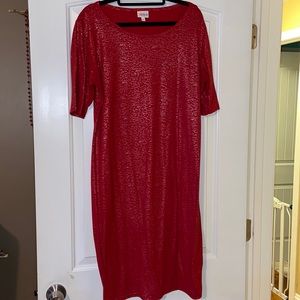 Lularue Julia Dress-Perfect for the holidays! Red and Silver